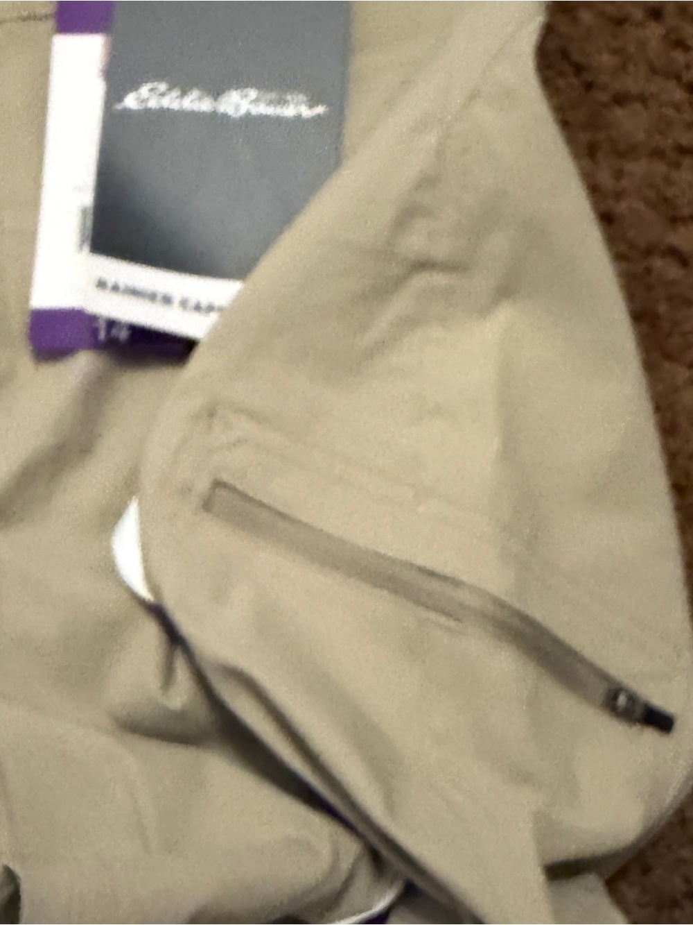 NWT Eddie Bauer Rainier Capris Women’s 14 LT Khaki Hiking Stretch UPF 50+ - Picture 7 of 10